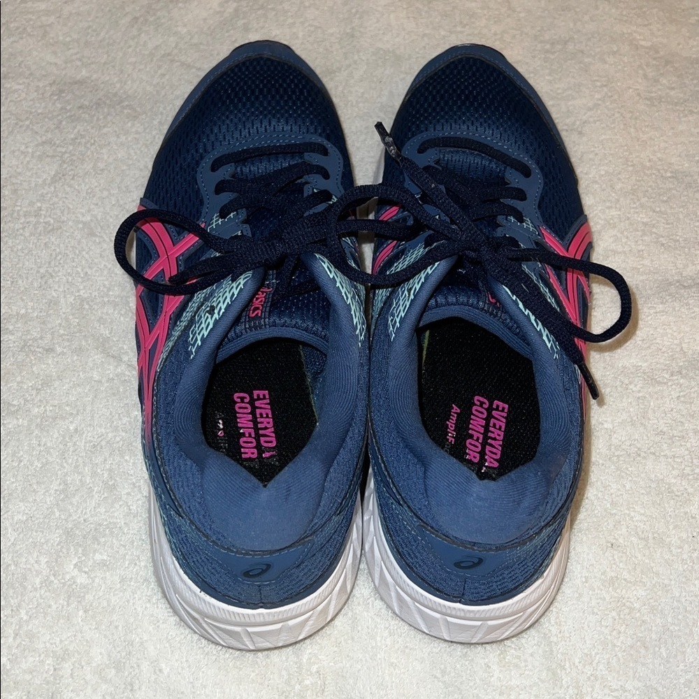 Asics Women's Blue and Pink Athletic Shoes - Picture 2 of 7